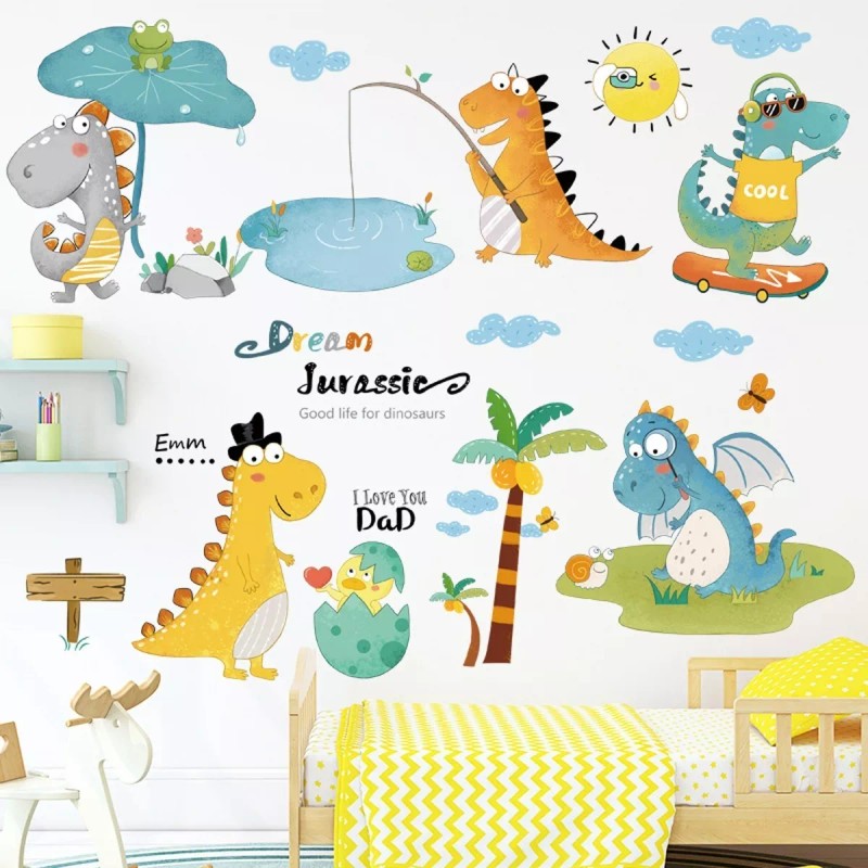DaraBaby Vinil Decorativo Infantil Dinosaurios Habitación Niño Bebe