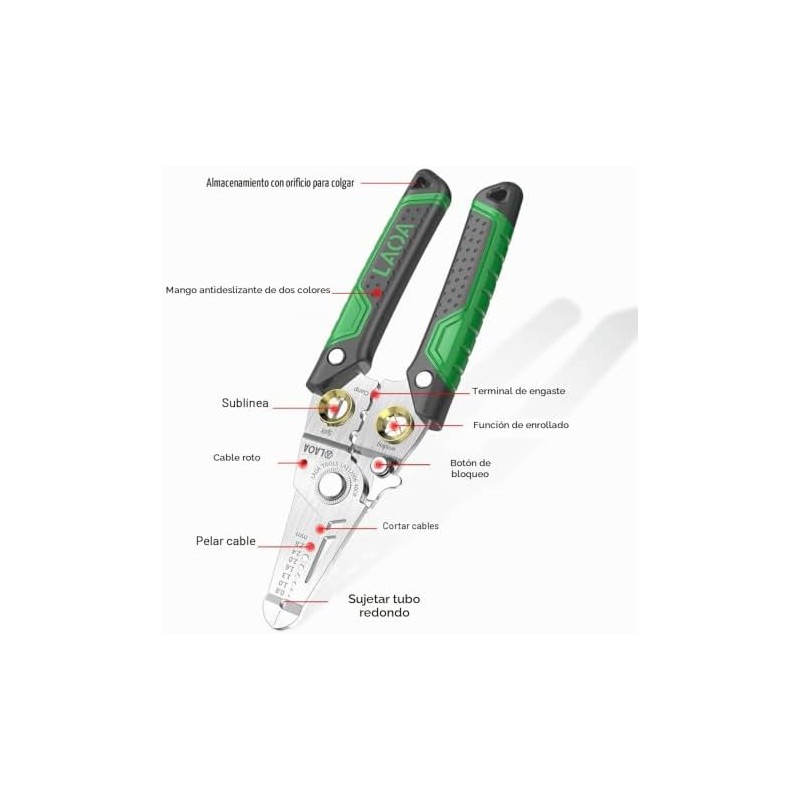 LAOA - Herramienta pelacables para pelacables, herramienta multifunción 7 en