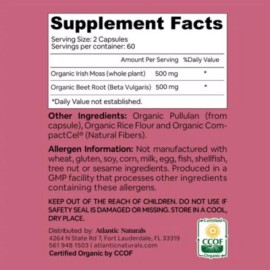 Atlantic Naturals Sea Moss Superfood Capsules with Beet Root - 1,000 MG (120 Veggie Capsules)