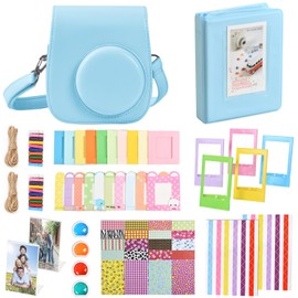 KIKIGOAL Instant Mini 12 Accessories Compatible with Instax Mini 12,Includes Camera Case/Photo Album/Filters/Wall Hanging Frames/Stickers (Blue)