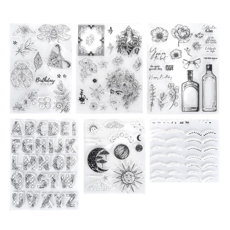 6pcs Silicone Embossing Folders Multipurpose DIY Craft Template Molds for