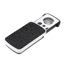 Jewelry Loupe with UV LED Light Pocket Folding Jewelers Magnifier 30X 60X 90X Distortion-Free Optical Illuminated for Jewelry Coins Stamps Watches (Black)