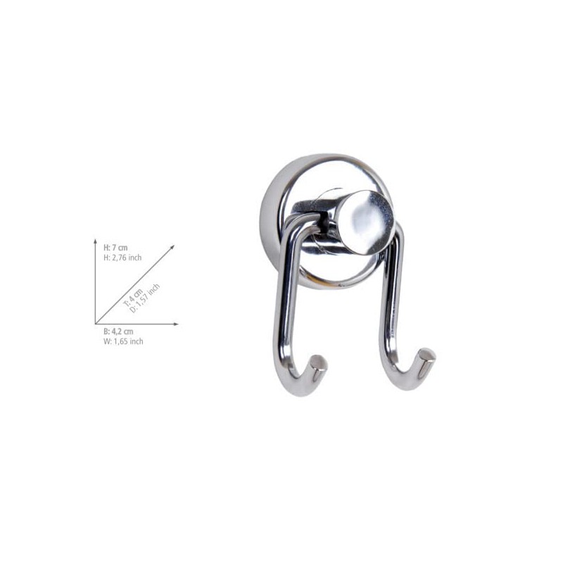 Wenko 17820100 PowerLoc wall hook Duo Sion fixing without drilling,