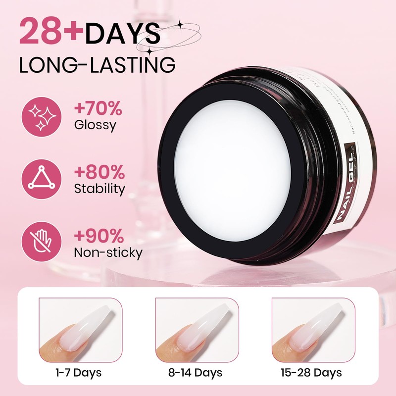 SUPWEE 3PCS Non-Stick Hand Hard Solid Builder Gel for Nail