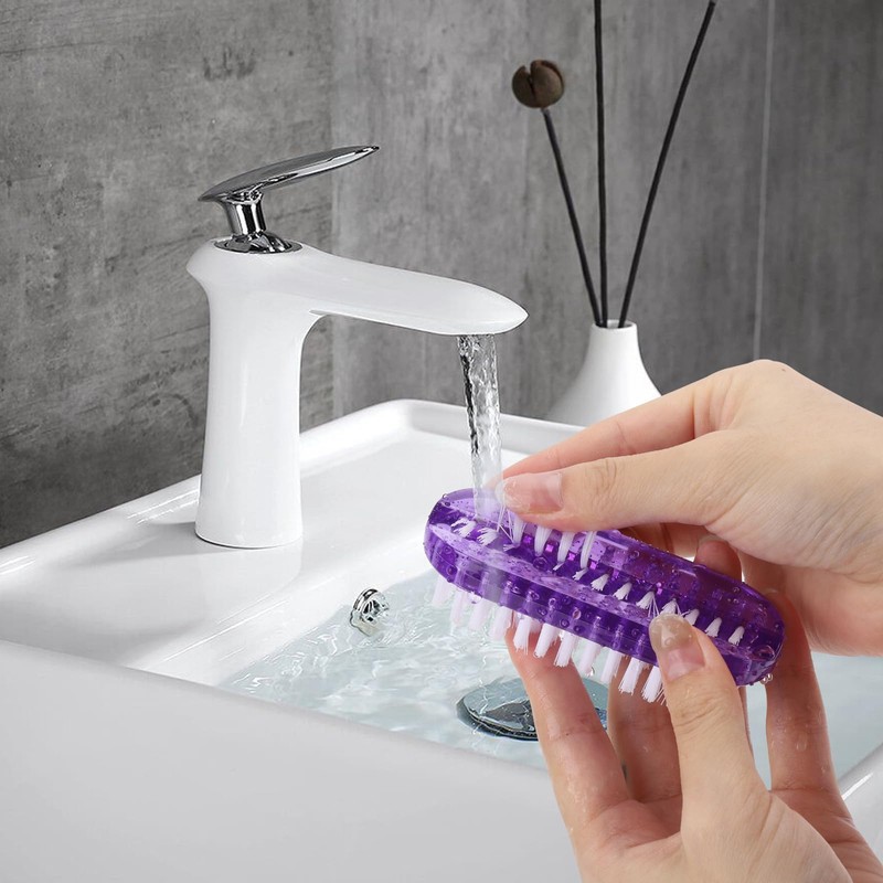 Nail Cleaning Brushes Plastic for Fingernails 2-Sided Non-Slip Brush Nail
