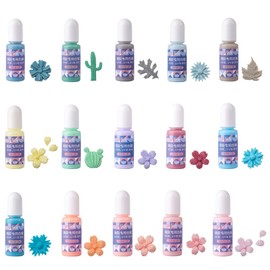 15 Colors Epoxy Pigment, Opaque Liquid Resin Colorant Each 10g, Non-Toxic Epoxy Resin Dye Mix Color Liquid Dye for Resin Jewelry DIY Crafts Art Making