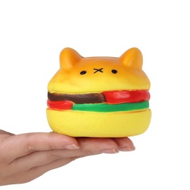 Anboor 3.0 Inches Food Squishies Humburger Toy Slow Rising Kawaii Bear Squeeze Toys Stress Relief Animal Squish Toy for Kids Adults Birthday