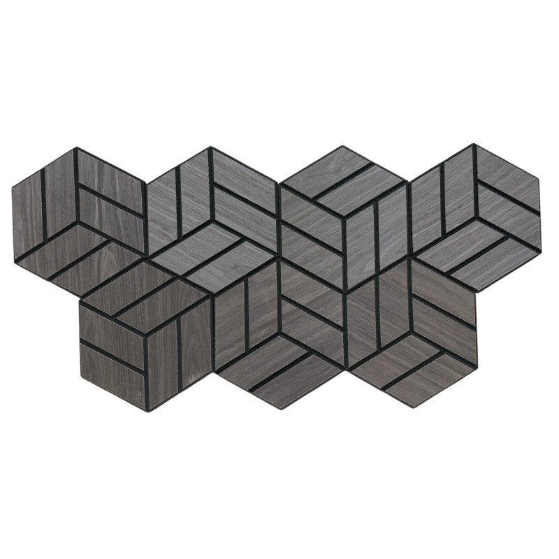 New Motifs Hexagon 3D Wood Veneer Honeycomb Cutout for Wall