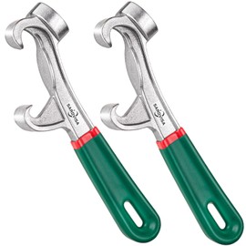 2Pcs Upgraded Bucket Opener Tool 5 Gallon, 8.5 Inch Aluminum Paint Bucket Lid Opener Wrench with Non-slip Rubber Handle Grip, Metal Can Opener Lid Pail Remover Tool for Home Industrial