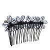 AeraVida Smokey Silver Glow Floral Crystal Bouquet Hair Comb
