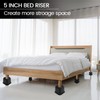 MYMULIKE Bed Risers 5 inch, Heavy Duty Bed Lifts Risers