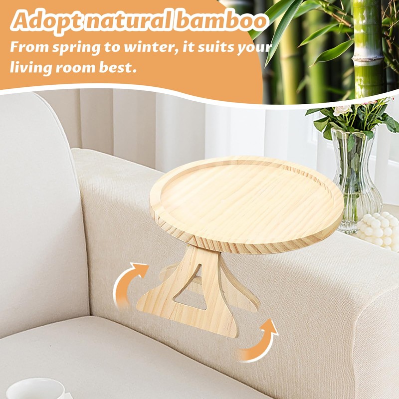 Healife Folding Sofa Tray, Armrest, Adjustable Sofa Tray with Drink