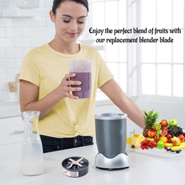 Replacement Extractor Blade for Nutri Bullet 600w/900w Blade Series - Premium Stainless Steel Blade With One Extra Silicone O-Ring Rubber Gaskets Blender Replacement Parts 2-Pack