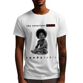 Swag Point Next Level Unisex The Notorious Biggie Graphic Short Sleeve T Shirts Vintage Print Hip Hop Cotton T-Shirts Baby Big WHT 3XL