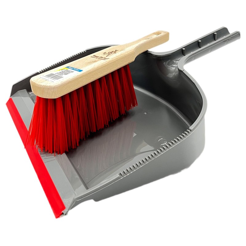Peggy Perfect 3185 Construction Site Dust Pan and Brush, Red