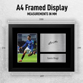 HWC Trading FR A4 Ianis Hagi Rangers Gifts Printed Signed Autograph Picture for Football Fans and Supporters - A4 Framed