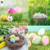 AKH® 12-Pack Flocked Easter Eggs with Green Grass Set |