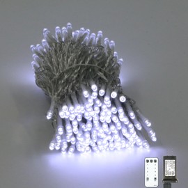 FOEERS White Christmas Lights,66FT 200 LED White String Lights Outdoor with Remote,Christmas String Lights Indoor for Bedroom,Room,Wedding Holiday Christmas Decorations