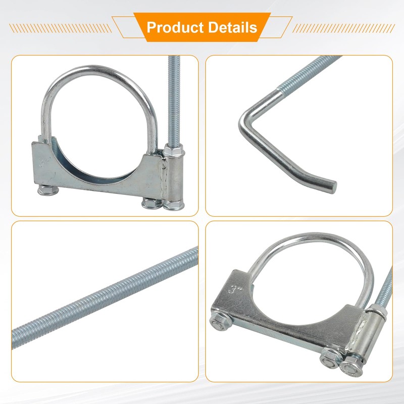 higehio 3 Inch Exhaust Clamp with Muffler Hanger Fits for