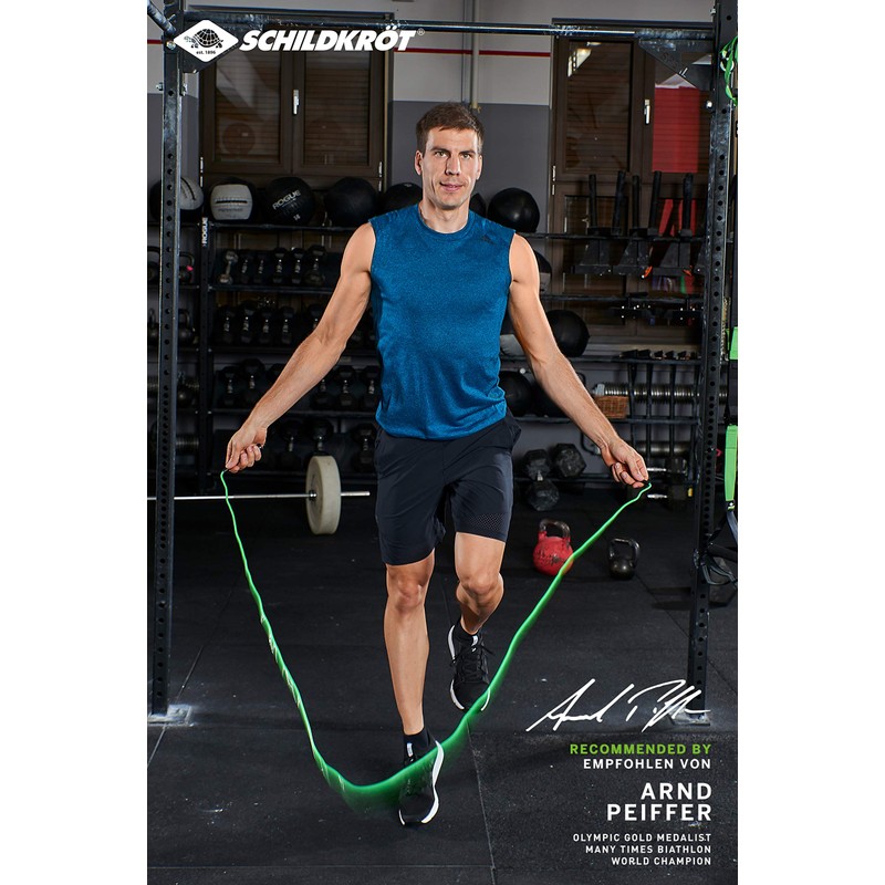 Schildkröt Corda per Saltare Speed ​​Rope, Verde/Nero, in Scatola Rotante