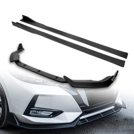 Q1-Tech Q1-TECH, 9-Piece Front Bumper Lip Kit & Side Skirt Extensions Diffuser Set compatible with 2020-2021 Nissan Sentra Sedan/4DR Only, Spoiler Air Chin Body Splitter ABS, Matt Black