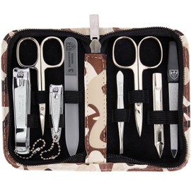 3 Swords Germany - brand quality 8 piece manicure pedicure grooming kit with glass nail file (483)