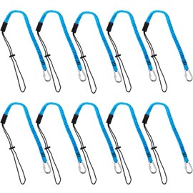 Palmer Safety Tool Lanyard w/Single Carabiner & Adjustable Loop End, Maximum Strength 7KG / 15.0lbs, 52" Total Length, Aluminum Screw Lock Carabiner T2203 (10-Pack)