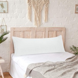 PiccoCasa Body Pillow Cover with Envelope Closure, Pillow Case for Long Bolster Pillow, Soft 110 Gsm Microfiber Body Pillow Covers Snow White Body(51cmx152cm)