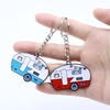 Drokenle 2 Pack Camper Keychain, RV Camper Keyring Couples Camping