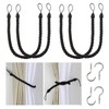 BEL AVENIR Curtain Tiebacks Ropes Tie-Backs, Handmade Curtain Holdbacks (Black,