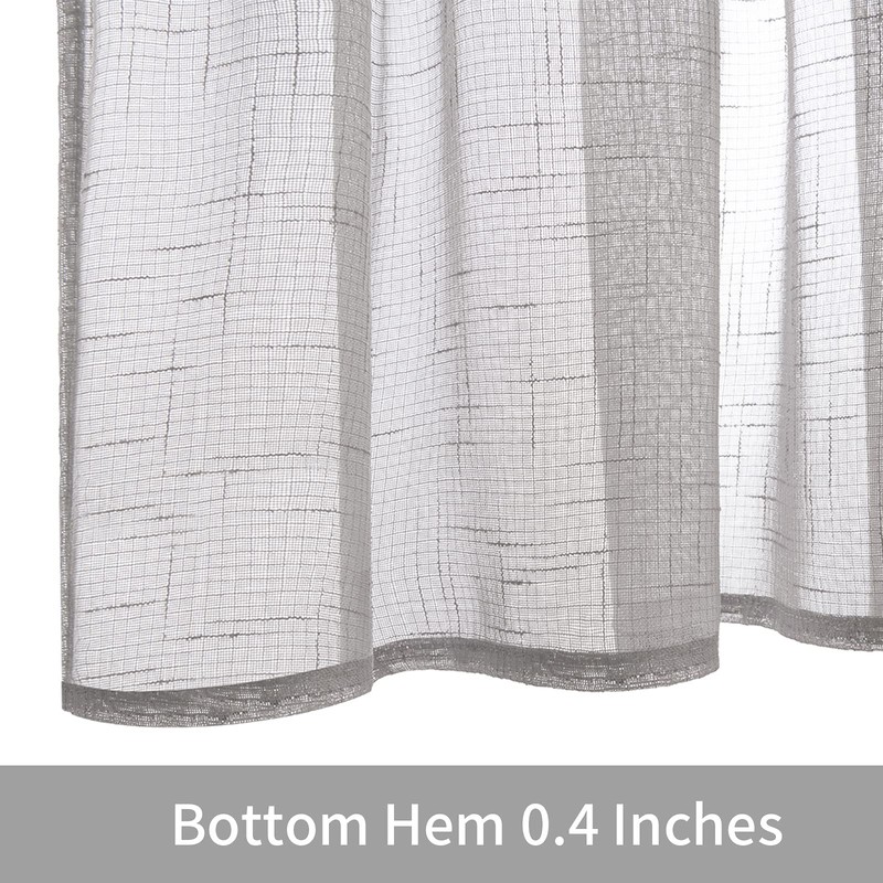 MIULEE Half Window Linen Sheer Curtain Valance Elegant Short Semitransparent