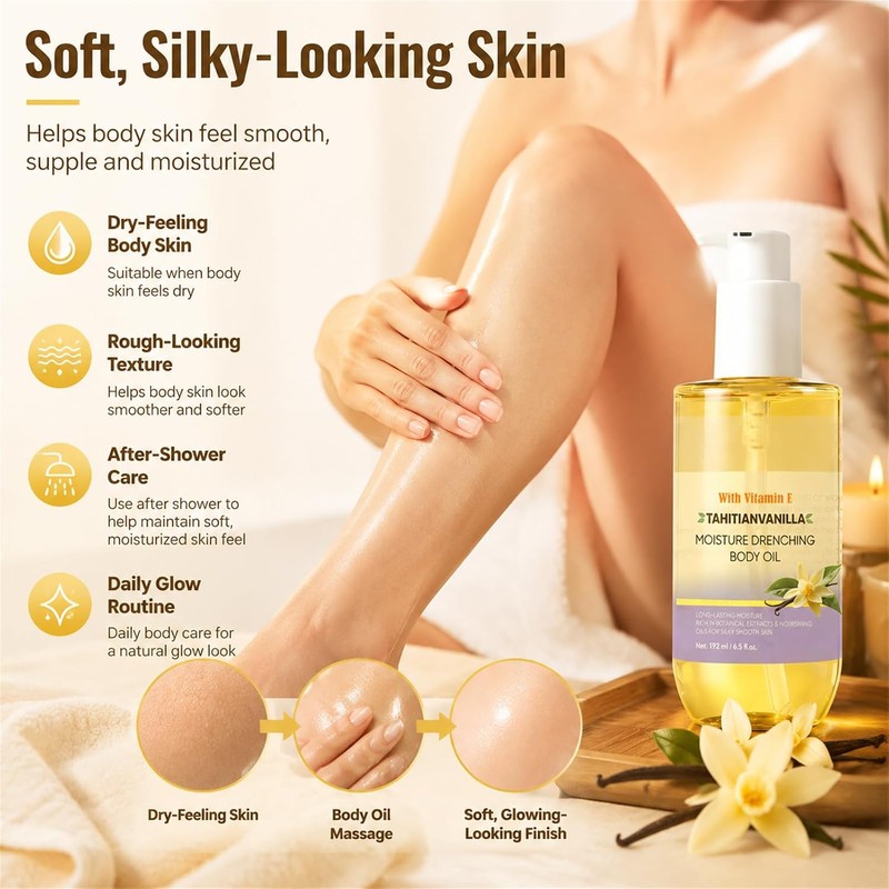 Cocoa Butter Formula Moisturizing Body Oil for Dry Skin with