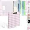 Etzul 3 Ring Binder 1 inch with Clipboard - Pink