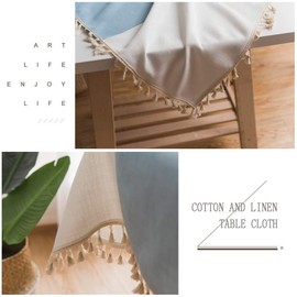 Pahajim Holiday Tablecloth for Rectangle Tables Table Cloths for Kitchen Dining Farmhouse tablecloths Thanksgiving Christmas Tablecloth (Light Blue Coffee, Square,55 x 55 Inch)