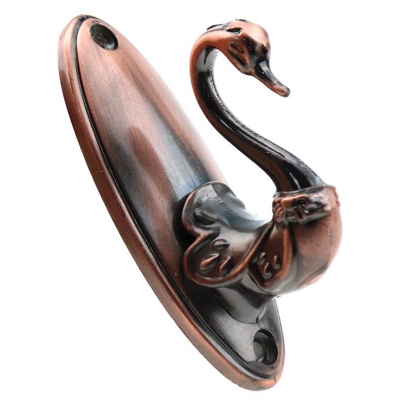 LUORNG 2pcs Hat Hooks Vintage Swan Style Curtain Holdbacks Bronze