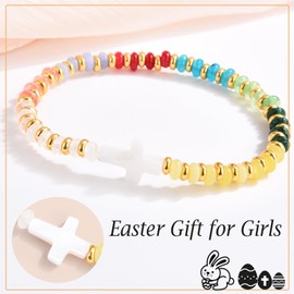 OAVOOK Easter Basket Stuffers for Teen Girls Kids Christian Gifts Cross Bracelet Religious Gifts for Daughter, Granddaughter, Niece, Sister
