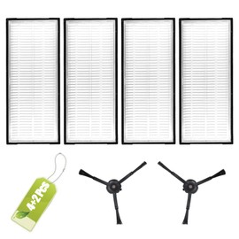 Pack of 4 Hepa Filters Compatible with Roborock S8/S8+/S8 Pro Ultra/S7/S7 Maxv/S7 Maxv Ultra/S7 Max Ultra/S7 Pro Ultra Robot, 2 Side Brushes Replacement Parts Accessories Compatible with Roborock