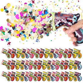 AVCXEC Pack of 50 Confetti Gun, Confetti Cannon Party, Confetti Cannon, Confetti Gun Set, Confetti Cannons, Confetti Bomb for Birthday, Wedding, Parties, Anniversary