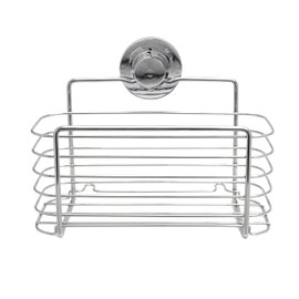 BlissHome Lock 'n Roll Suction Cup Rectangular Basket: No-Drill, Rust-Resistant Chrome & ABS, 5kg Capacity, Perfect for Shower Essentials, Easy Install Wall Mounted Bathroom Organiser