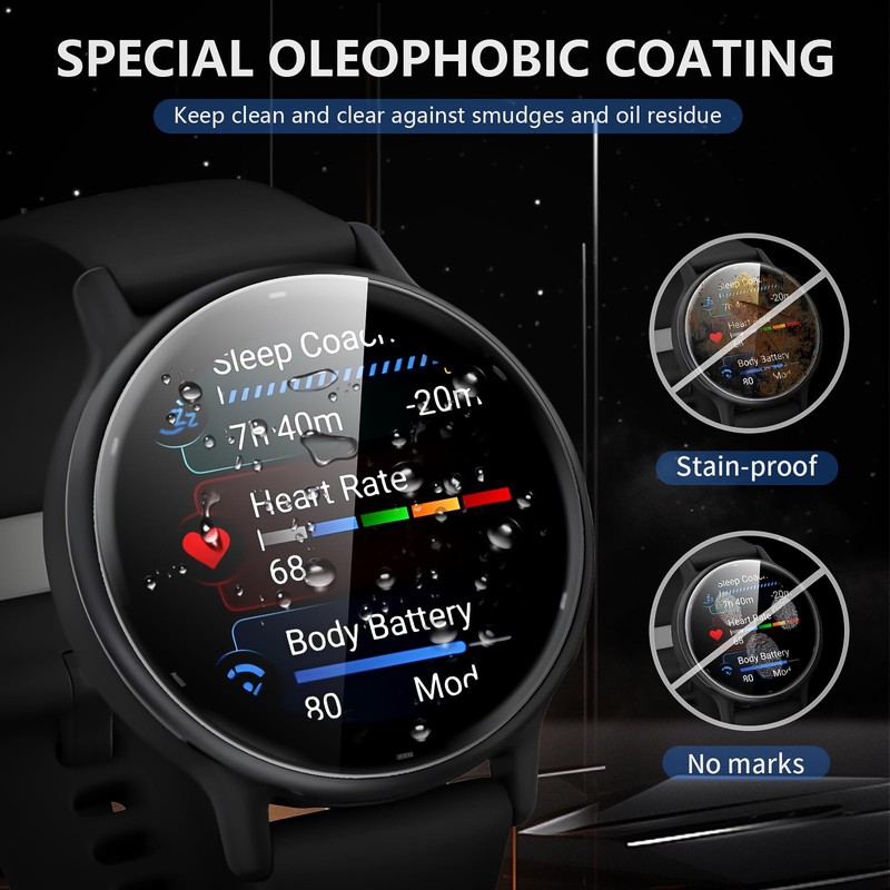 Suoman 6-Pack for Garmin Vivoactive 5 Screen Protector, Full Coverage