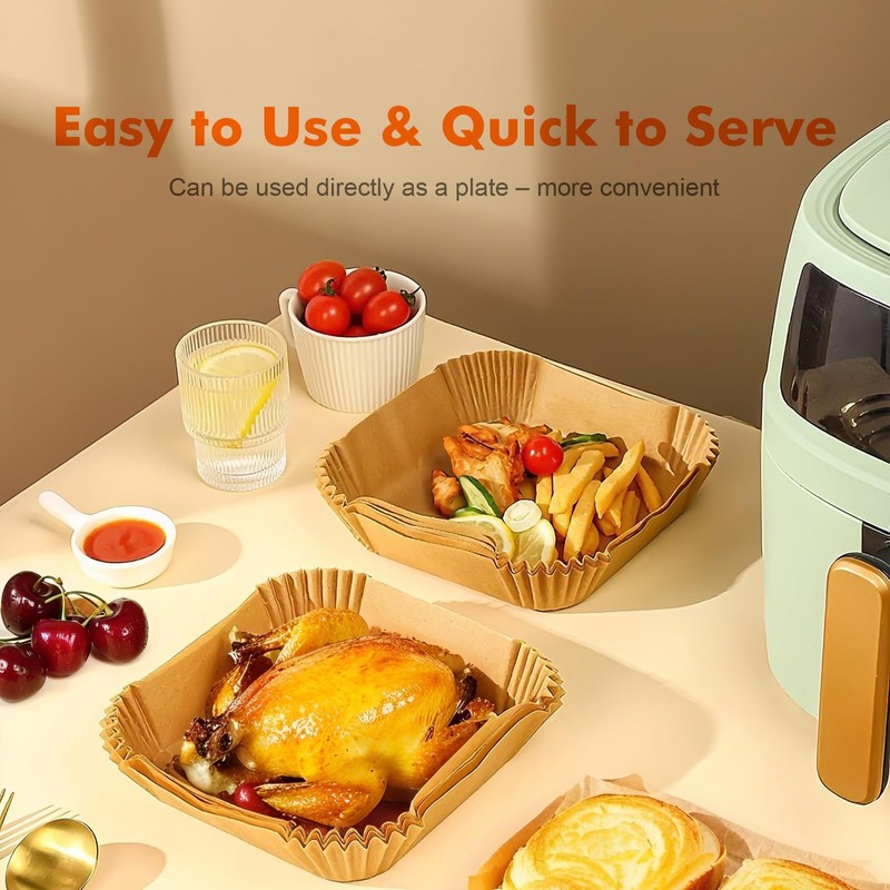 GRIFEMA Square Air Fryer Paper for Cosori Cecotec 2-4 L,