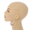 60mm Tall/Gold Tone with Red Enamel Oval Hoop Earrings/Large Size