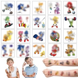Kids Tattoos, 20PCS Temporary Tattoos for Kids Party Bag Fillers Waterproof Kids Tattoos for Girls/Boys Birthday Party Supplies Favors Anime Cartoon Tattoos