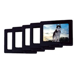 GracesDawn Magnetic Photo Frame, Refrigerator, Dishwasher Photo Wall with Metal Surface of Iron, held 4 × 6 inch Photo 5 Pieces, Color Choice (Black)