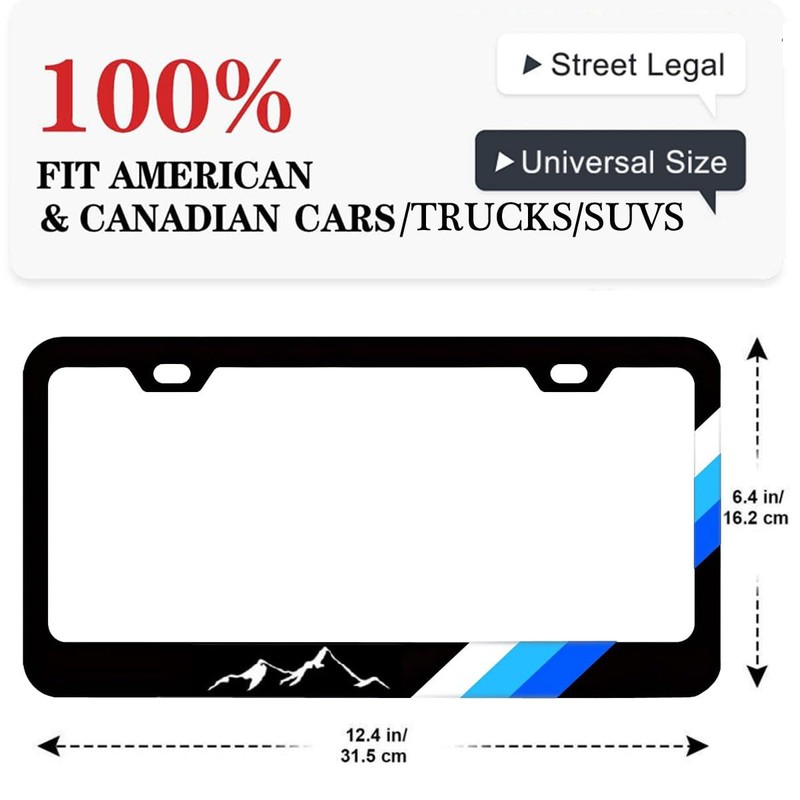 2Pcs Mountain License Plate Frames fit for Toyota 4runner, Mountain