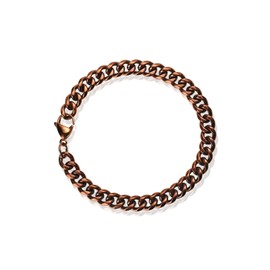 TGNEL Stainless Steel Brown & Brushed Texture Cuban Chain Bracelets for Men Women, Nickel-Free, Hypoallergenic Jewelry 8mm Bracelet Length 8.6"