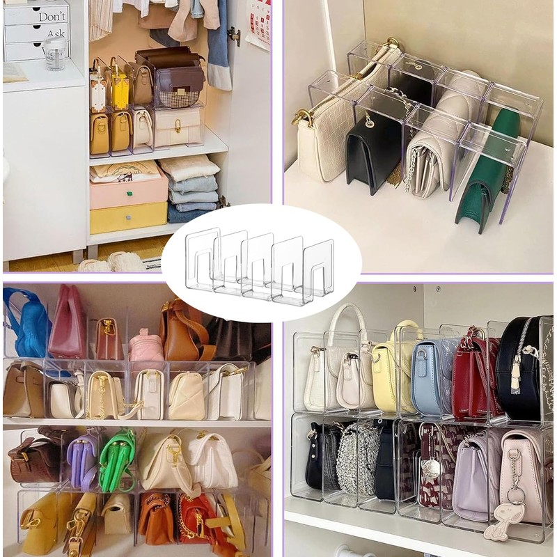 Funklu Transparent Acrylic Shelf Divider, Multifunctional Shelf Divider, 32 x