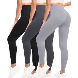 VALANDY Creamlush 3 Pack Leggings for Women-High Waisted Tummy Control Leggings Buttery Soft Yoga Lounge Pants