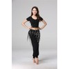 Women Belly Dance Hip Scarf, Sequin Tassels Triangle Tribal Wrap