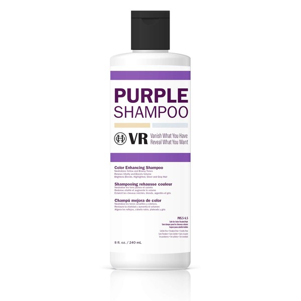 Cocohoney VR Color Enhancing Purple Shampoo for Blonde, Highlighted, Silver and Gray Hair | Neutralizes Yellow and Brassy Tones | Safe for Color-Treated Hair (8 Oz. (250 Ml.))